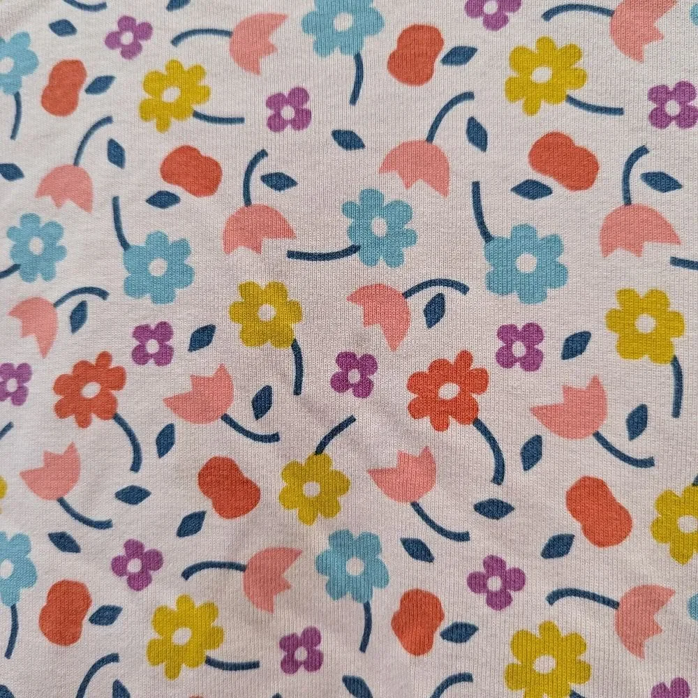 Hanna Andersson Pink Flowers Cotton Long John Pajamas PJ's Girls Kids 150 12